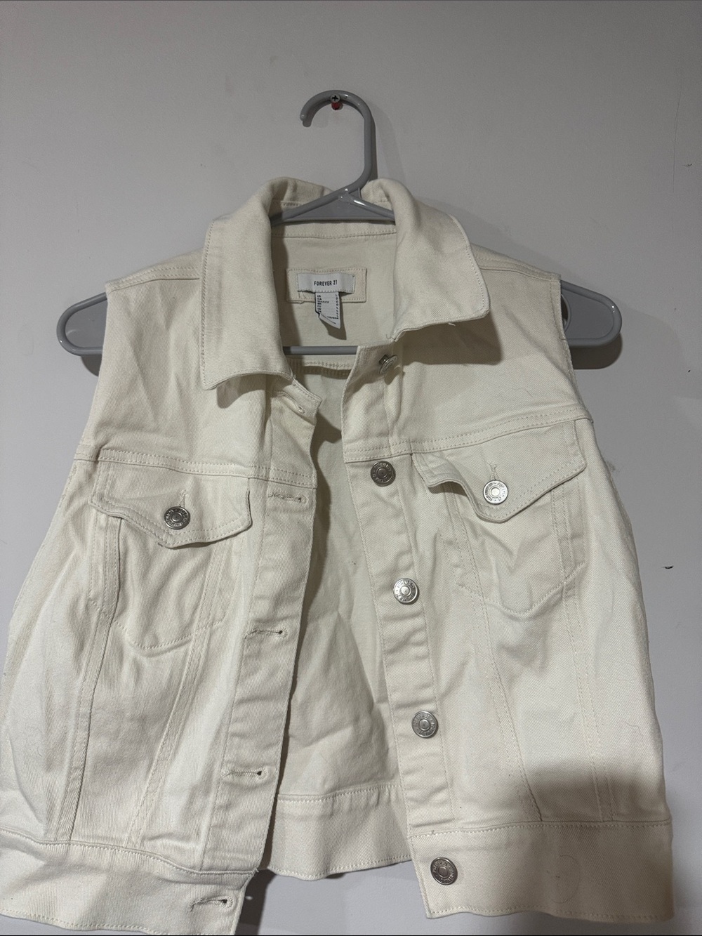Forever 21 Off-White Denim Vest